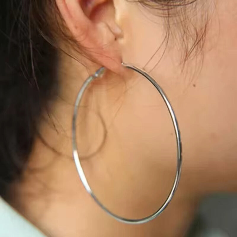 30-100mm Small Big Circle Hoop Earrings