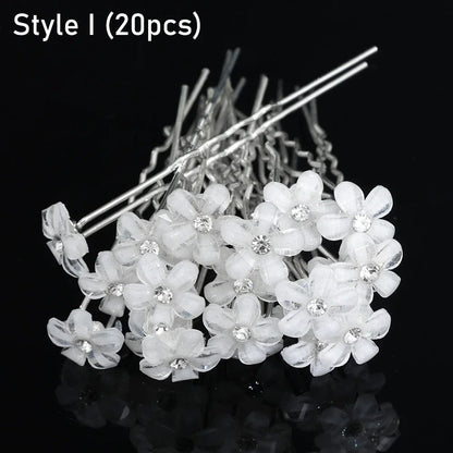 Elegant Pearl Crystal Hairpin Wedding Bridal