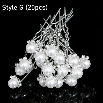Elegant Pearl Crystal Hairpin Wedding Bridal
